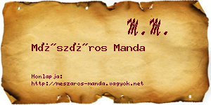 Mészáros Manda névjegykártya